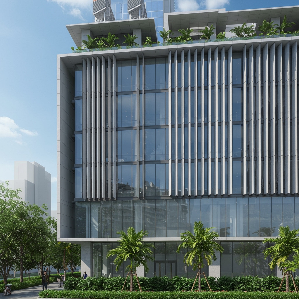 Minh họa cho Tối ưu hóa Thiết kế Mặt đứng (Facade) để Tiết kiệm Năng lượng trong Tòa nhà Văn phòng Nhiệt đới tại Việt Nam - phần 1